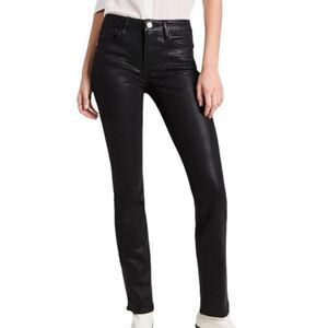 FRAME DENIM LE MINI BOOT COATED BLACK JEANS Size 31 NWT